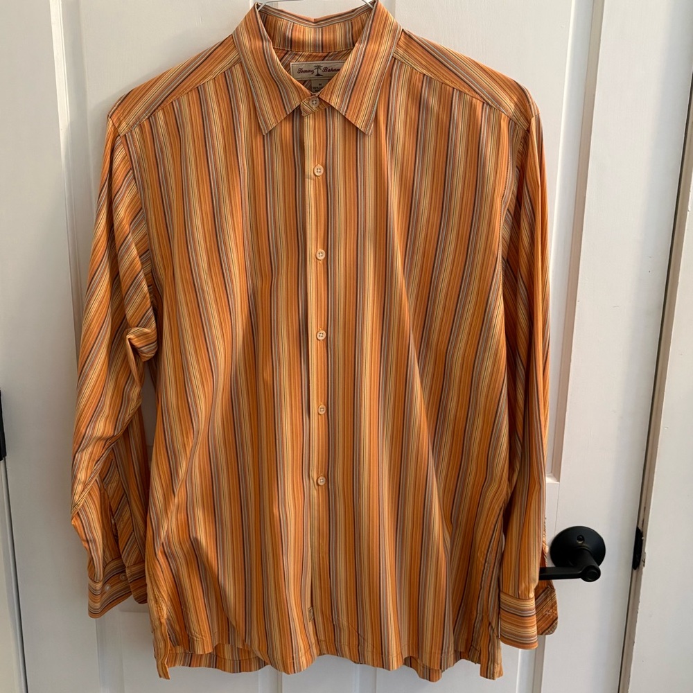 Tommy Bahama Orange Striped Men's Shirt